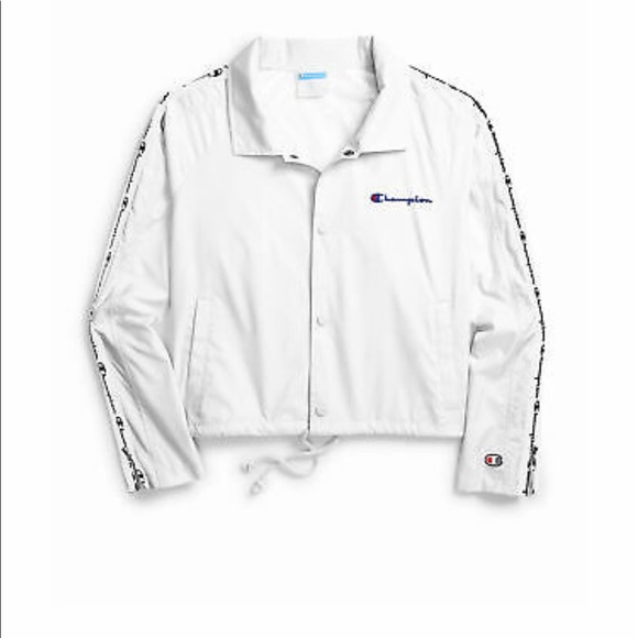 Champion cropped wind jacket zip white NWT medium - Picture 2 of 15